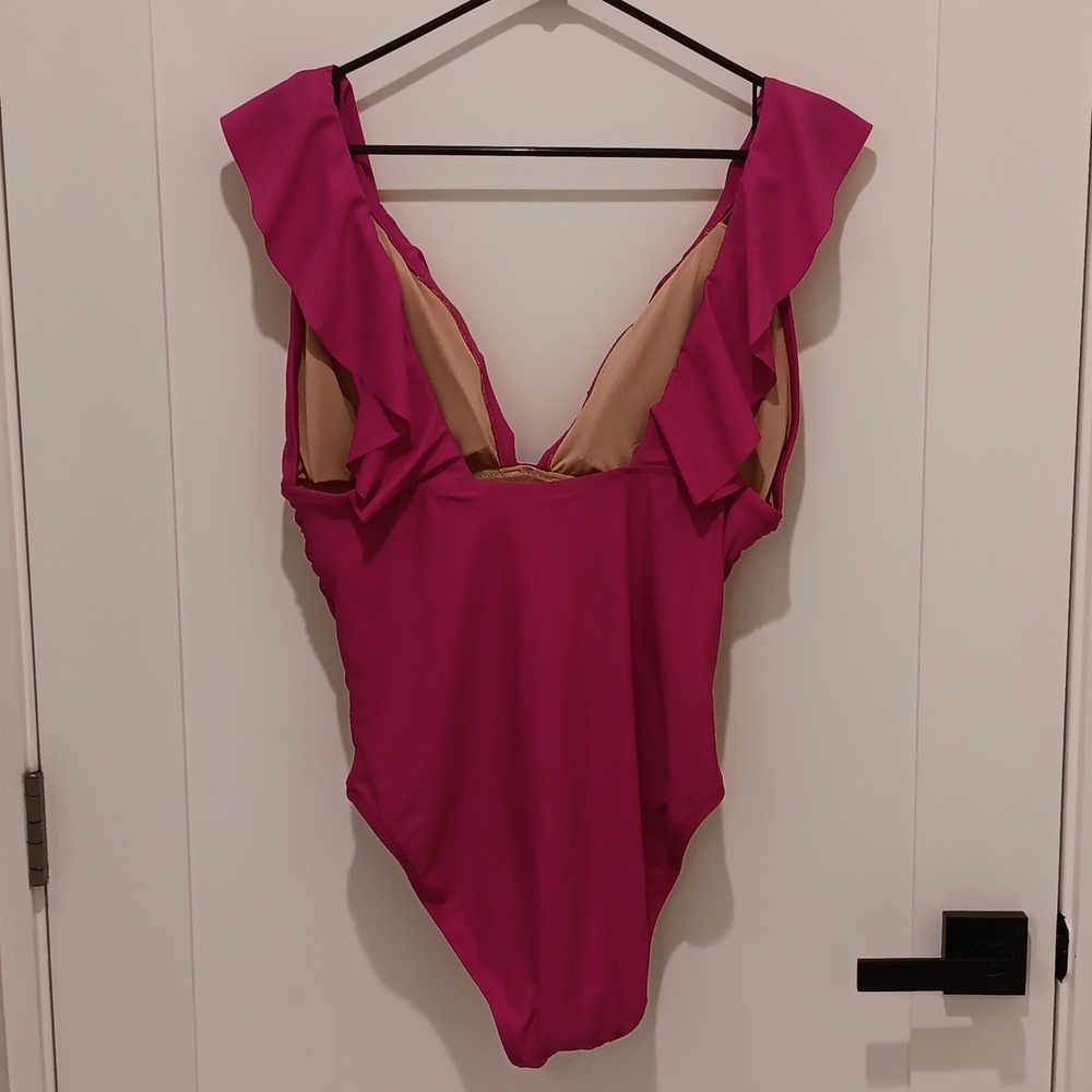 NWT, J. Crew Ruched Ruffle Front Swimsuit - Picture 6 of 10